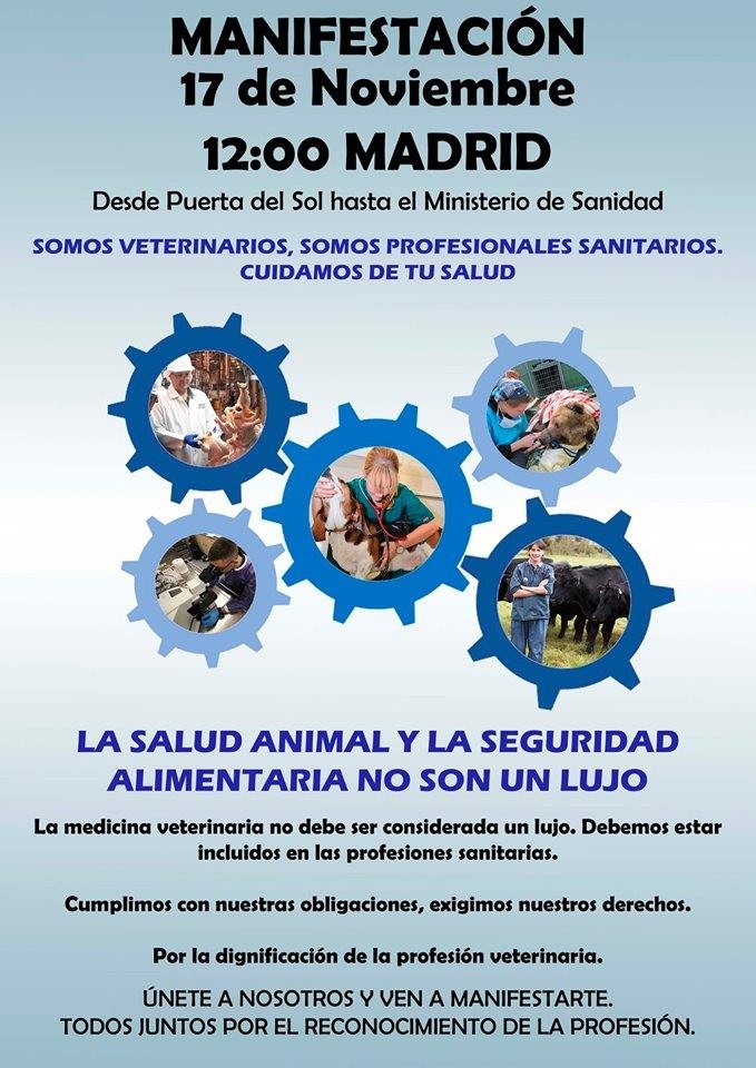 imagen de Manifestación en Madrid "Somos veterinarios, somos profesionales sanitarios, cuidamos de tu salud."