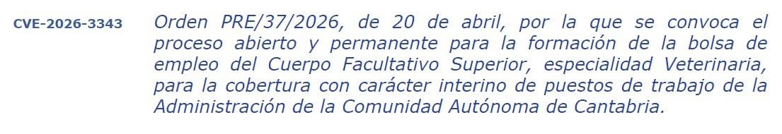 imagen BOLSA DE EMPLEO INTERINOS GOBIERNO DE CANTABRIA